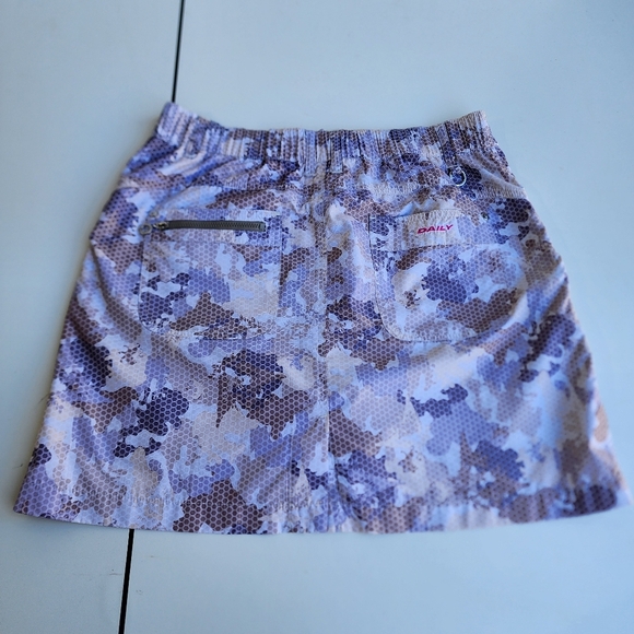 DAILY SPORT XDS Skort Skirt Shorts Golf Tennis Black Purple Zipper Pockets Sz 6 - Picture 8 of 12